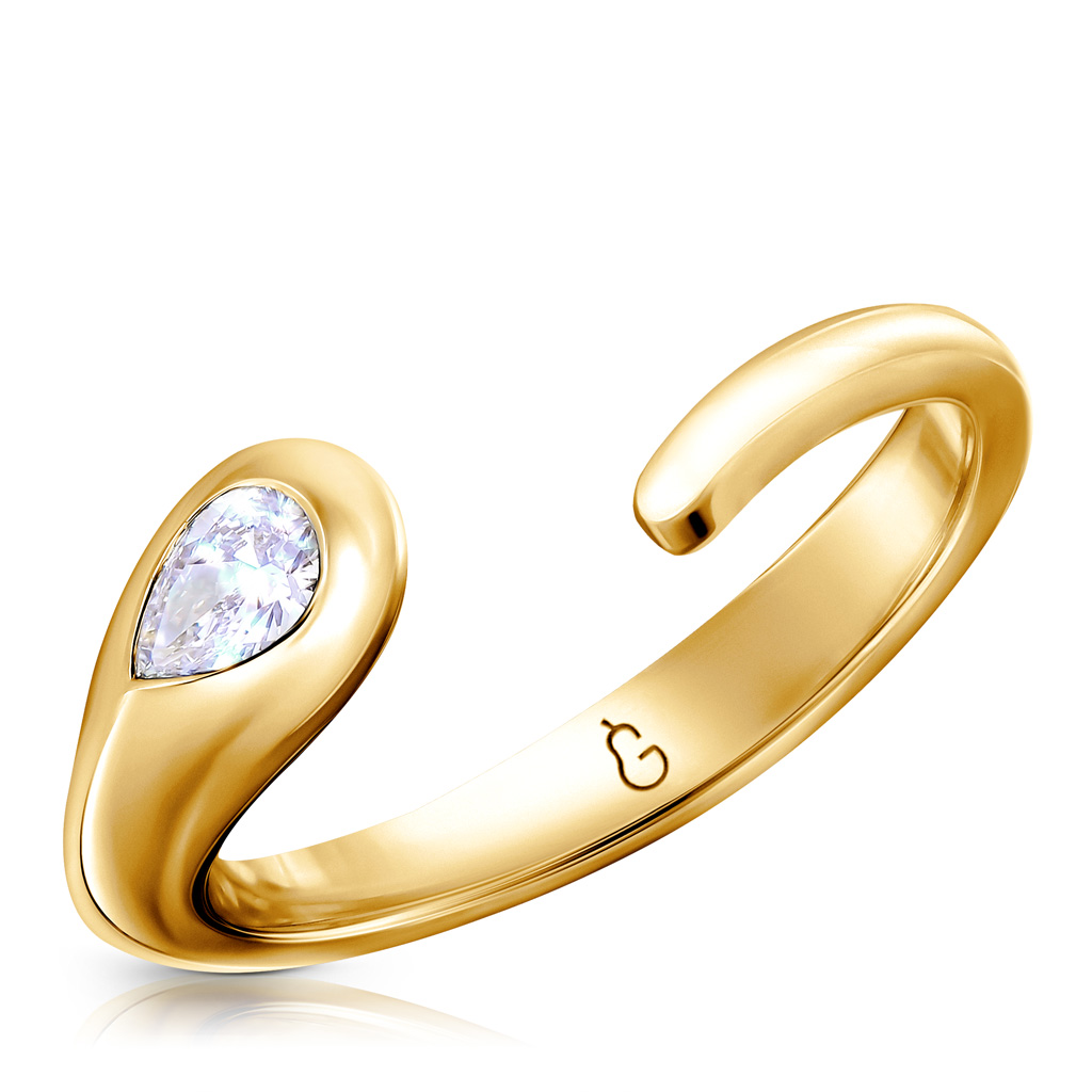 Кольцо из желтого золота с бриллиантом 45519302170